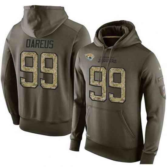 NFL Nike Jacksonville Jaguars 99 Marcell Dareus Green Salute To Service Mens Pullover Hoodie
